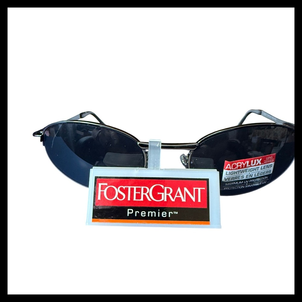 NWT Foster Grant Premier Vertigo Sunglasses Gunmetal Oval Acrylux Lens HR0102